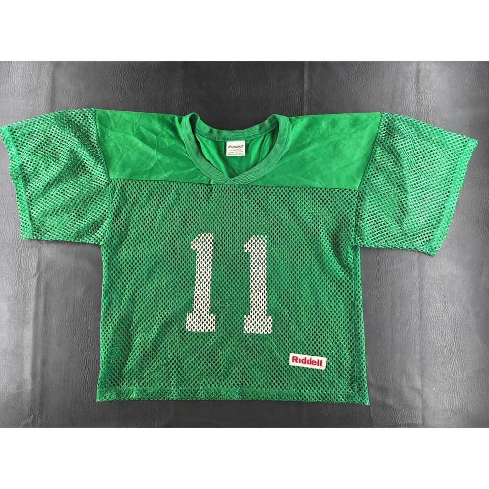 Vintage Riddell Green Mesh Football Practice Jersey Number 11 Youth ML